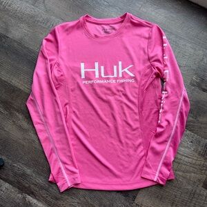 Huk Pink Performance Fishing Long Sleeve Shirt